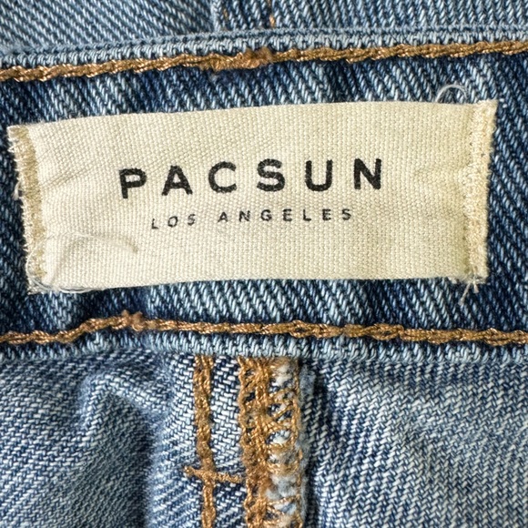 Pacsun shorts women 26 100% cotton embroidered floral high rise denim blue - Picture 6 of 11